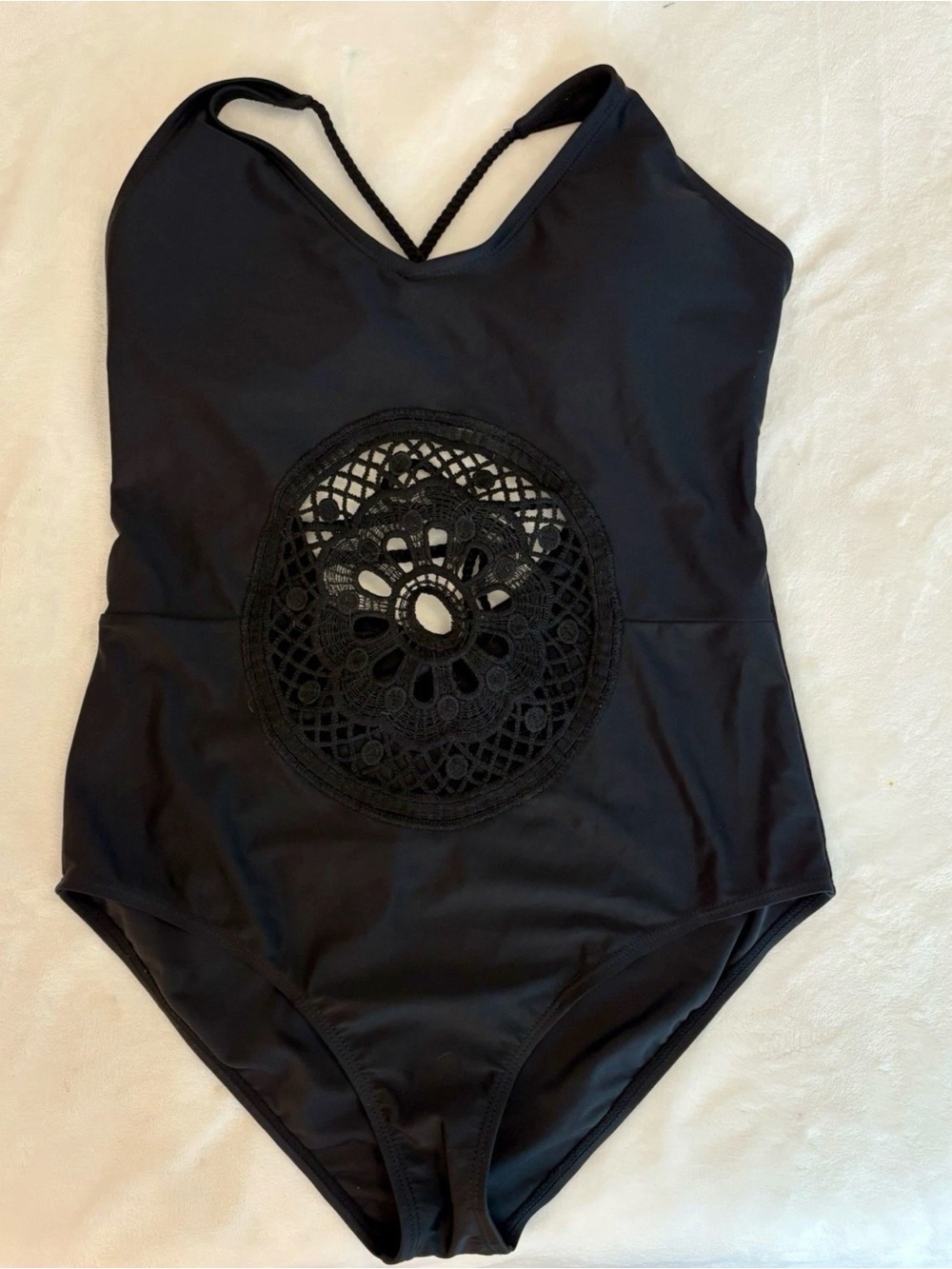 YMI WOMENS BLACK 1 Pieace Cut-out Swimsuit Size XL